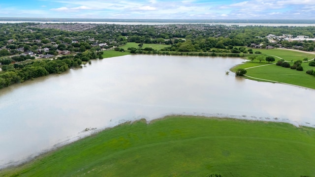 aerial view of a nearby body of water
