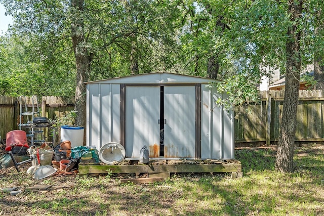 4627 Lexington St, Bellmead, TX 76705 - view of shed with a fenced backyard