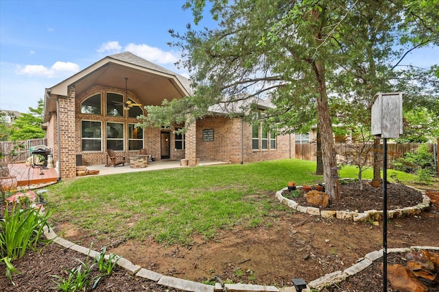 4213 Autumn Path Rd, Denton, TX 76208 - back of house with brick siding and a patio