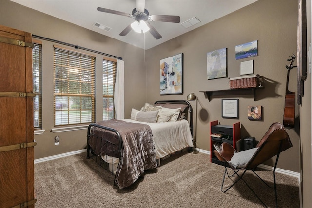 4213 Autumn Path Rd, Denton, TX 76208 - bedroom featuring carpet floors, baseboards, and a ceiling fan