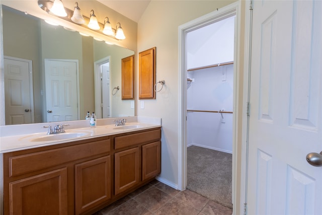 4356 Mountain Crest Dr, Fort Worth, TX 76123 - full bath featuring double vanity, tile patterned floors, and a spacious closet