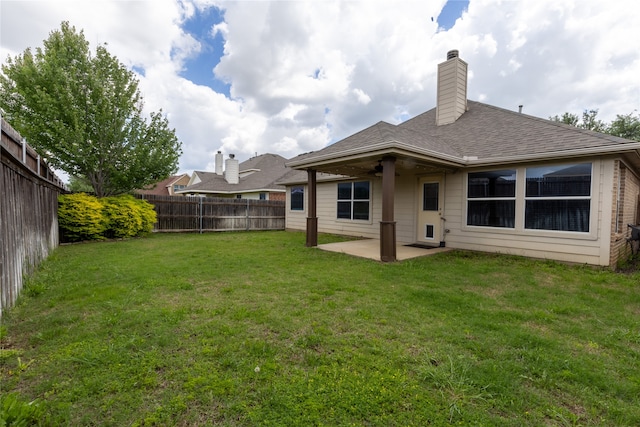 4356 Mountain Crest Dr, Fort Worth, TX 76123 - back of property featuring a patio, roof with shingles, and a chimney