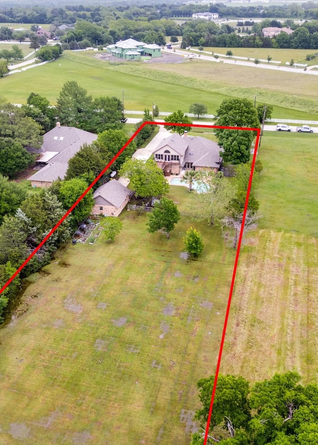 overview of rural landscape with property parcel outlined