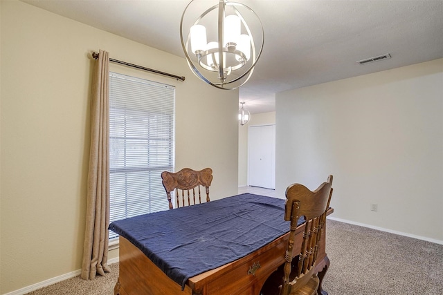 3209 Woodlark Dr, Fort Worth, TX 76123 - carpeted dining area featuring a chandelier and baseboards