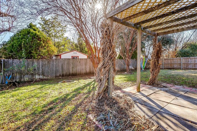 3209 Woodlark Dr, Fort Worth, TX 76123 - view of yard with a pergola and a patio
