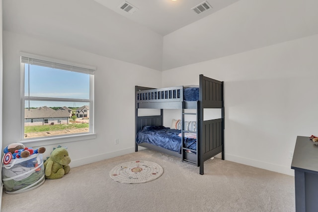 601 Wilderness Point Ln, Anna, TX 75409 - bedroom with light colored carpet, baseboards, and vaulted ceiling