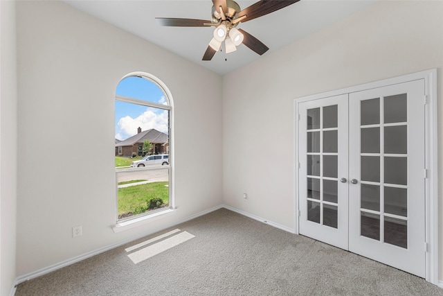 425 Tobin Dr, Seagoville, TX 75159 - spare room with carpet floors, french doors, and baseboards