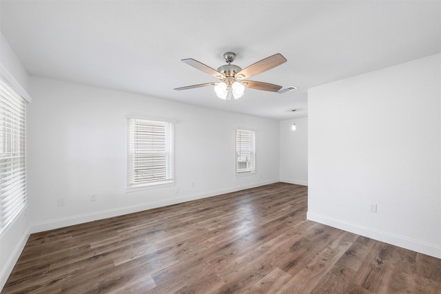 1720 Bagby Ave, Waco, TX 76706 - unfurnished room with a ceiling fan, wood finished floors, and baseboards