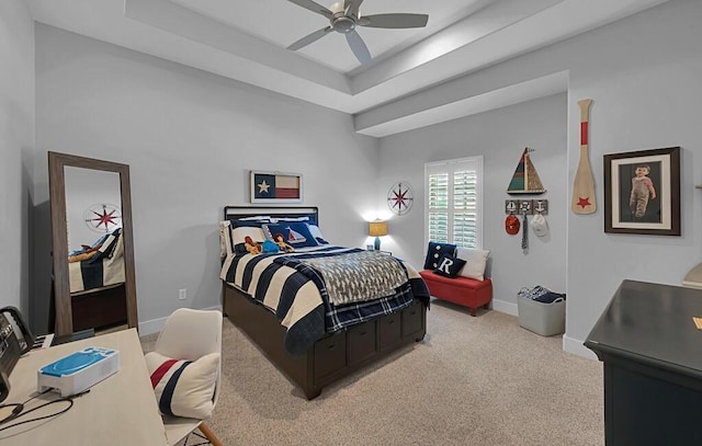 8416 Spicewood Springs Rd, Waco, TX 76633 - carpeted bedroom featuring baseboards and ceiling fan