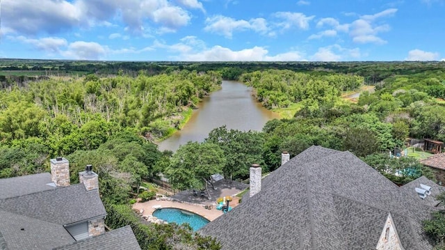 8416 Spicewood Springs Rd, Waco, TX 76633 - bird's eye view of a heavily wooded area, a large body of water, and a pool
