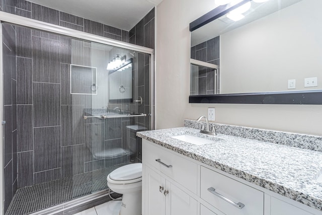2218 Archer Trl, Denton, TX 76209 - full bath featuring toilet, vanity, and a shower stall