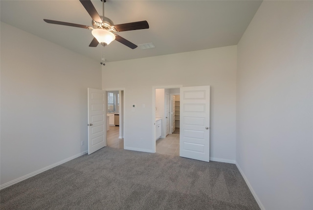4118 Beale St, Heartland, TX 75114 - unfurnished bedroom with light colored carpet, baseboards, and a ceiling fan