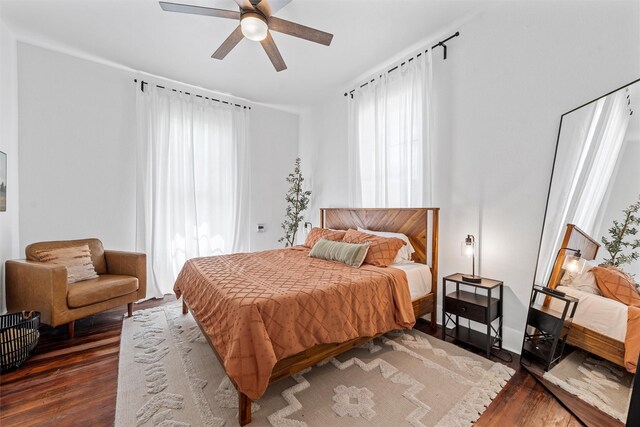 3801 Homan Ave, Waco, TX 76707 - bedroom with wood finished floors and ceiling fan