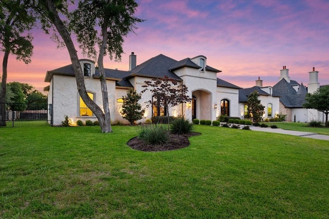 10031 Tumbling Trl, Waco, TX 76657 - french country home featuring a chimney and stucco siding