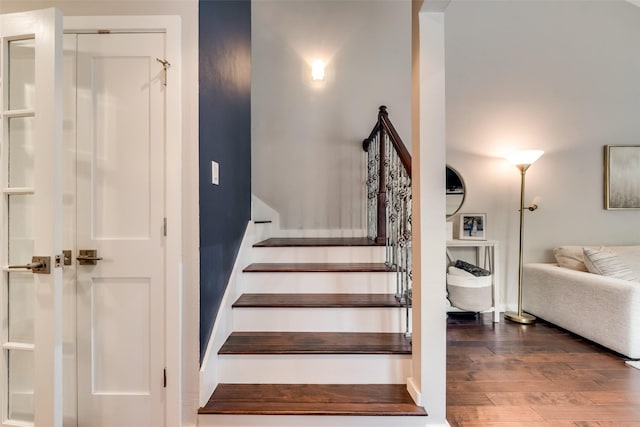 3201 Elizabeth St, Dallas, TX 75204 - stairs with wood finished floors