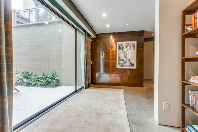 4335 Travis St, Dallas, TX 75205 - hallway featuring finished concrete flooring and recessed lighting