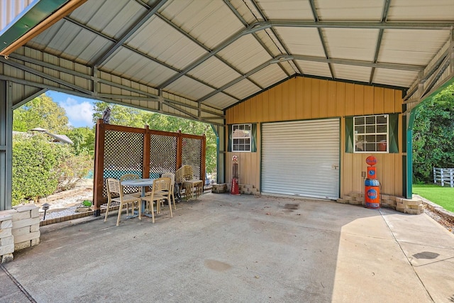 view of garage