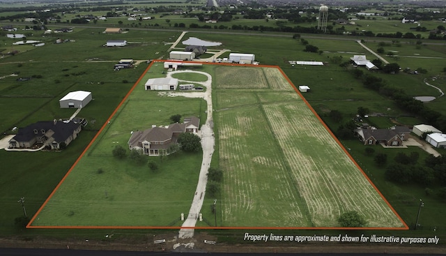 124 Fm 2450, Krum, TX 76249 - aerial view of sparsely populated area featuring property boundaries highlighted