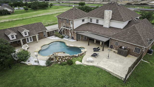 124 Fm 2450, Krum, TX 76249 - outdoor pool featuring a patio area and central air condition unit