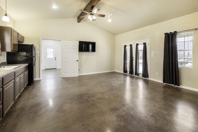 124 Fm 2450, Krum, TX 76249 - garage featuring ceiling fan, french doors, and baseboards