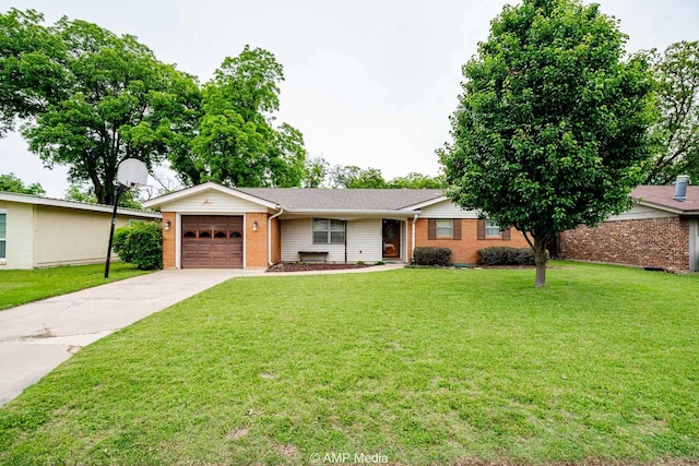 2302 13th, Brownwood, TX 76801 - single story home featuring brick siding, a garage, concrete driveway, and a front yard