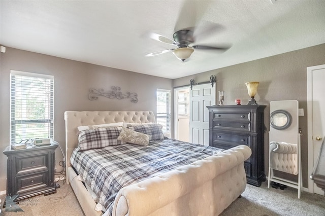 1626 Morrow Ln, Abilene, TX 79601 - bedroom with light colored carpet, multiple windows, and a ceiling fan