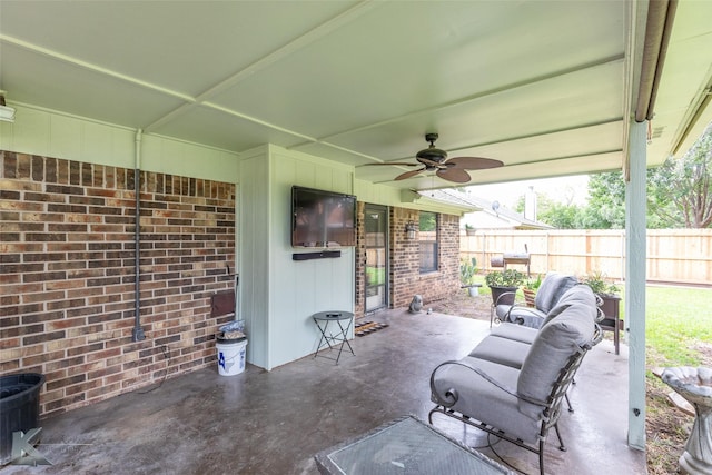 1626 Morrow Ln, Abilene, TX 79601 - view of patio featuring ceiling fan and fence