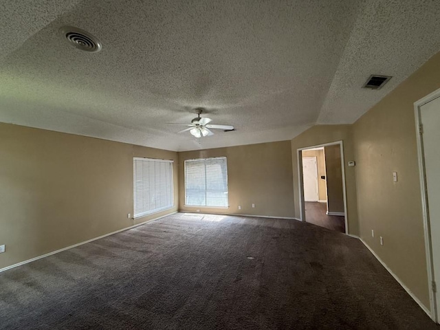 1420 Alta Mesa Ct, Mesquite, TX 75150 - unfurnished room featuring a ceiling fan, carpet floors, baseboards, and a textured ceiling