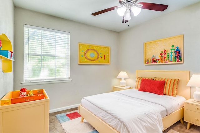 4312 Ridgedale Dr, Mesquite, TX 75150 - bedroom featuring carpet, baseboards, and a ceiling fan