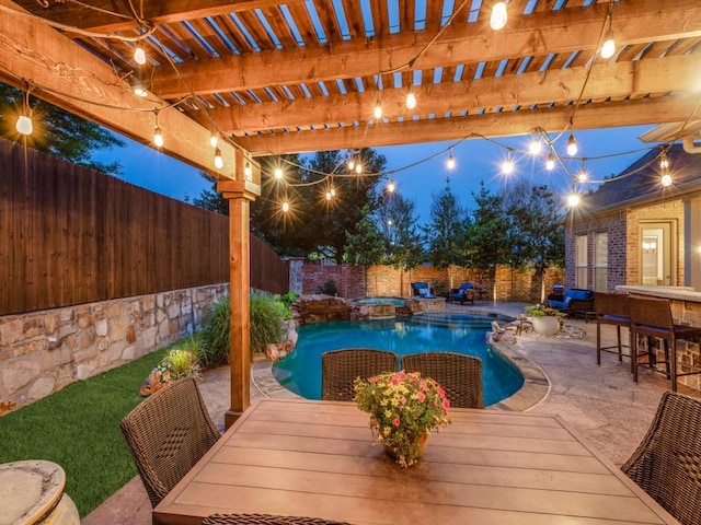 5924 Deerwood Ln, Frisco, TX 75036 - view of pool with a fenced backyard, a pergola, and a patio