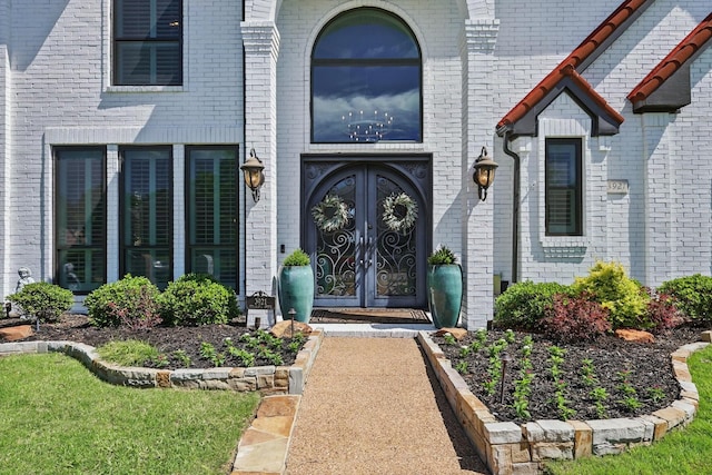 3921 Overlake Dr, Plano, TX 75023 - entrance to property featuring french doors and brick siding