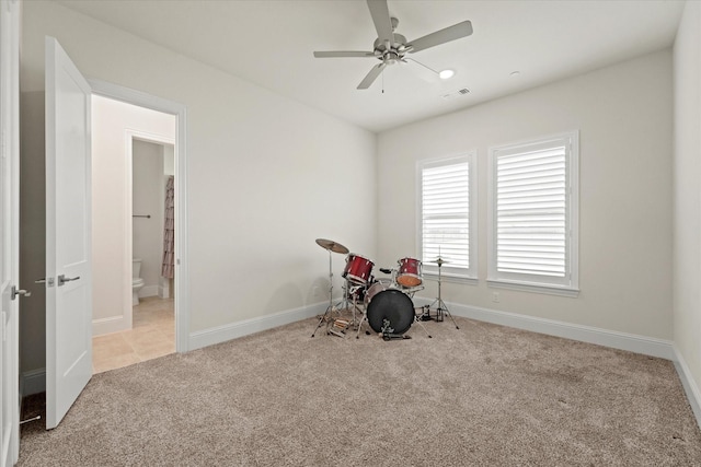 2101 Narrow Rd, Lucas, TX 75002 - miscellaneous room with carpet, baseboards, and a ceiling fan