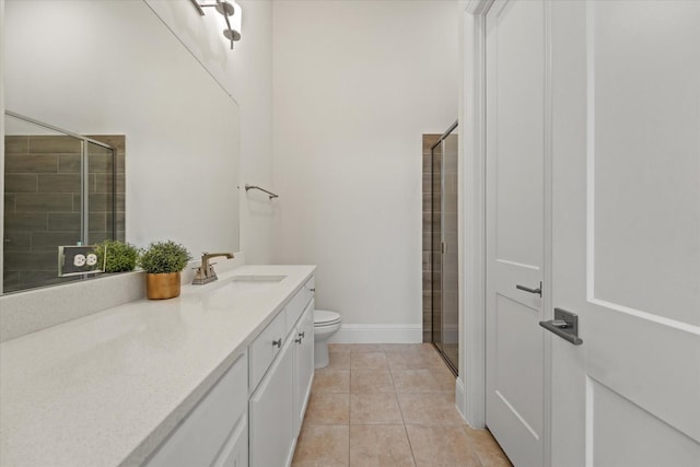2101 Narrow Rd, Lucas, TX 75002 - full bath featuring vanity, a shower stall, toilet, and tile patterned floors