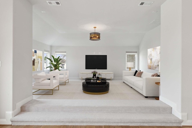 1609 Colonnade Ct, Mckinney, TX 75069 - living area featuring baseboards and lofted ceiling