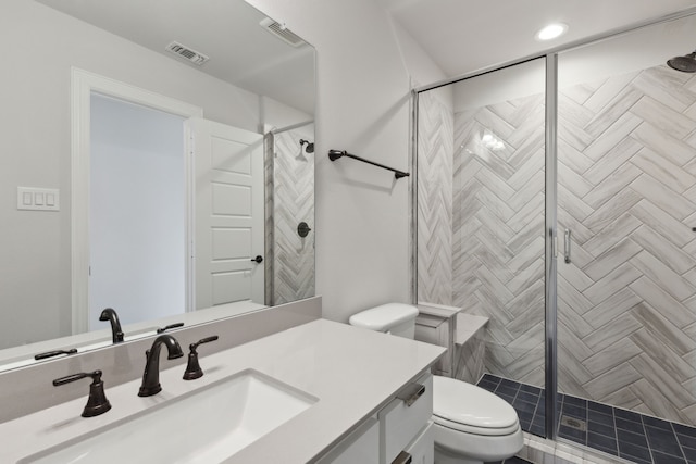 1609 Colonnade Ct, Mckinney, TX 75069 - bathroom with toilet, a stall shower, and vanity