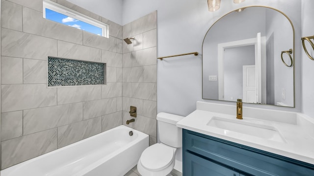140 Rolling Hills Blvd, Alvord, TX 76225 - full bathroom featuring washtub / shower combination, toilet, and vanity