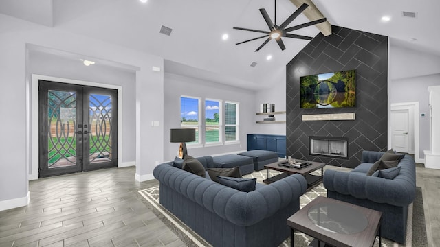 140 Rolling Hills Blvd, Alvord, TX 76225 - living room featuring baseboards, plenty of natural light, a ceiling fan, and recessed lighting
