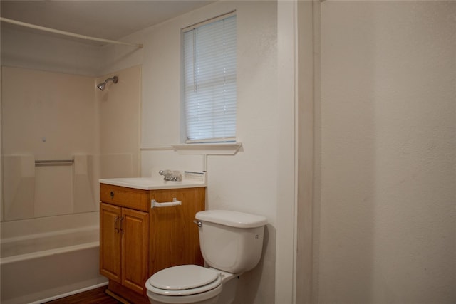811 Vincent St, Brownwood, TX 76801 - bathroom featuring toilet,  shower combination, and vanity