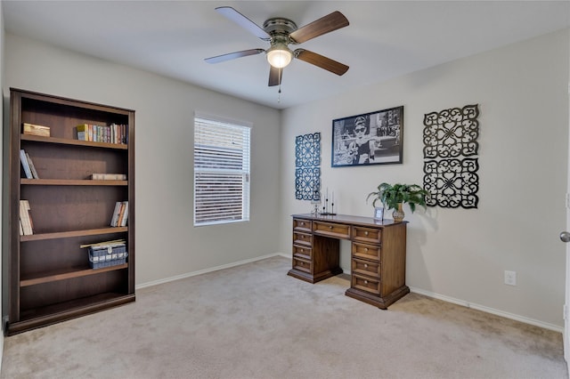 2208 Heaton St, Forney, TX 75126 - office featuring light carpet, a ceiling fan, and baseboards