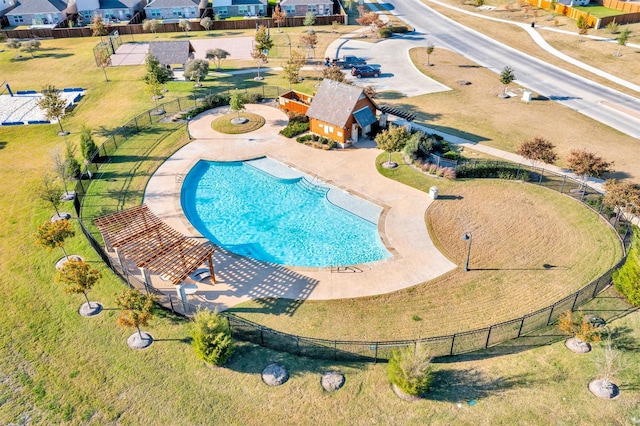 2208 Heaton St, Forney, TX 75126 - aerial perspective of suburban area with a pool
