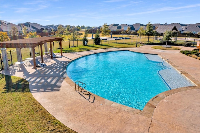 2208 Heaton St, Forney, TX 75126 - view of pool featuring a residential view, a patio area, and a pergola