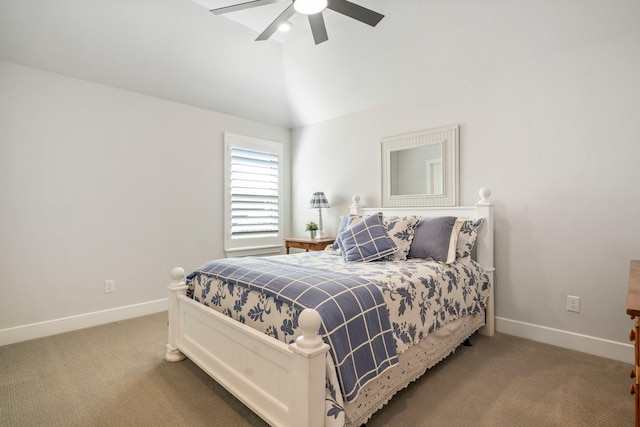 2200 Sandalwood Dr, Prosper, TX 75078 - carpeted bedroom featuring vaulted ceiling, baseboards, and a ceiling fan