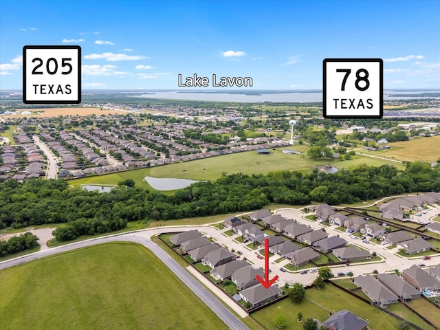 252 Rosewood Dr, Lavon, TX 75166 - view of property location featuring nearby suburban area and a nearby body of water