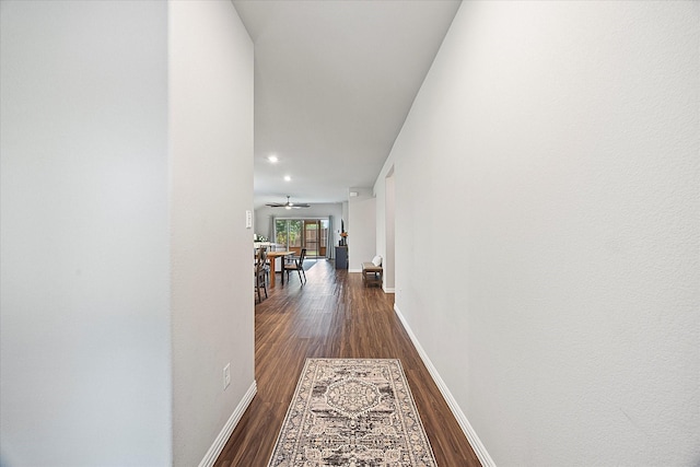 252 Rosewood Dr, Lavon, TX 75166 - hallway featuring wood finished floors, baseboards, and recessed lighting