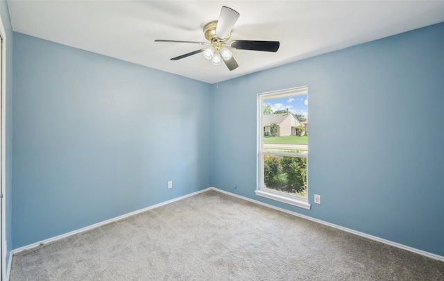 2848 Oxford Ln, Flower Mound, TX 75028 - empty room featuring carpet floors, baseboards, and ceiling fan