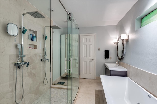 109 Tuscany Ct, Irving, TX 75062 - full bath featuring a shower stall, vanity, and a tub to relax in