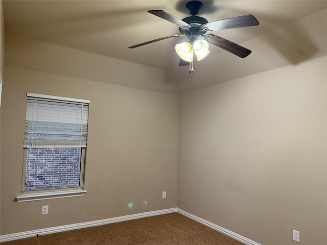 3400 Glen Crest Ln, Denton, TX 76208 - spare room with dark carpet and a ceiling fan