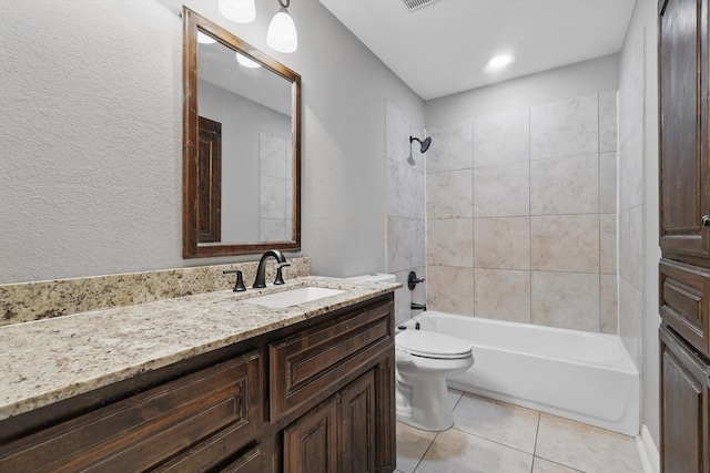 10825 Thorngrove Ct, Fort Worth, TX 76052 - full bathroom featuring vanity, toilet, tile patterned flooring, and bathing tub / shower combination