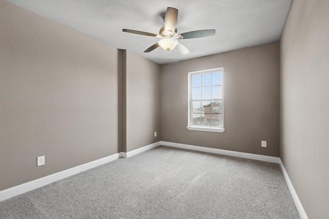 10825 Thorngrove Ct, Fort Worth, TX 76052 - spare room featuring carpet flooring, a ceiling fan, a textured ceiling, and baseboards