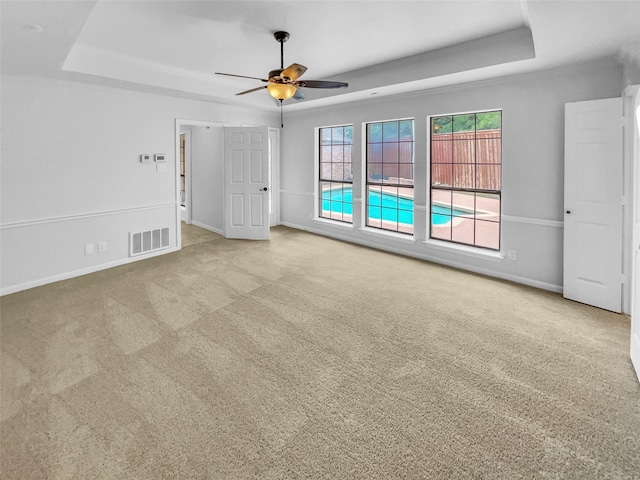 2303 Ox Bow Ct, Arlington, TX 76006 - unfurnished bedroom with a tray ceiling, carpet, and multiple windows